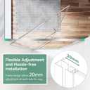 Pivot Swing Shower Door 40 in.D x 72 in. H| Shower Door with 1/4 in. Clear Tempered Glass| Pivot Shower Door | Silver (Shower Base Not Included)
