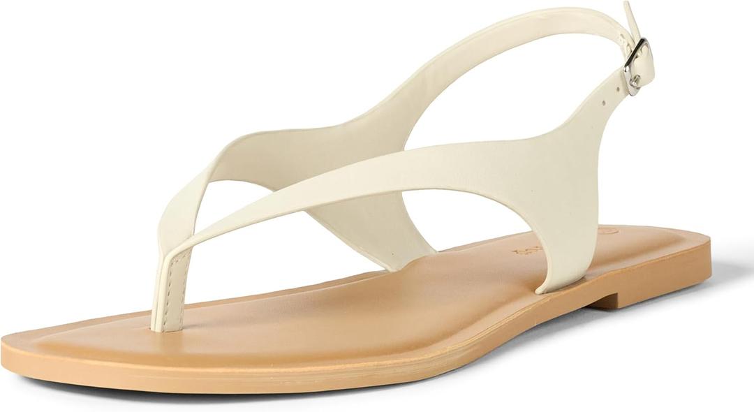 The Drop Women's Cinda Thong Sandal (5, Cream)