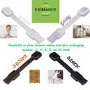 2 x Child Safety Cabinet Locks (6 Pack)  Adjustable Baby Proofing Strap Latches with Strong 3M Adhesive  No Drill Childproof Locks for Drawers, Cabinets, Fridge, Door, Closet, Black