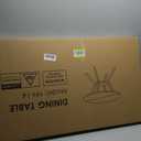 42" Round Dining Table for 4, Farmhouse Kitchen Table with Storage, Space Saving Circle Dinner Table, Rustic Wood Kitchen & Dining Room Tables with Metal Legs for Kitchen, Living Room, Dining Room (6-dark Brown)