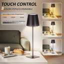 Retisee 12 Pack Cordless Table Lamp Portable LED Rechargeable Desk Lamp 3000mah Battery Operated 3 Color Stepless Dimming Waterproof Touch Control for Bedroom Restaurant (Black,Square Base)