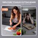 3 x Titanium Cutting Boards Set of 3, 100% Pure Titanium Kitchen Cutting Board, Double-Sided Non-Toxic Cutting Board, Ideal for Slicing and Dicing Meats, Features Handle, Dishwasher Safe