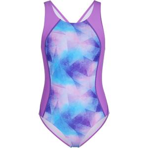 beautyin Girls One Piece Swimsuits Size 7-16 Athletic Racerback Bathing Suit (15-16 Years, Purple)