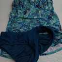 Yonique Womens Two Piece Swimsuits Tummy Control Tankini Plus Size Bathing Suit Halter V Neck Swimwear (Small, Green Paisley)