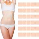 2 x 30pcs Castor Oil Pack Wrap for Belly Button, 2.76in Disposable Self-Adhesive Castor Oil Patches Pads Highly Absorbent Anti-Leak Organic Cotton Castor Oil Compress Covers (Oil Not Included)