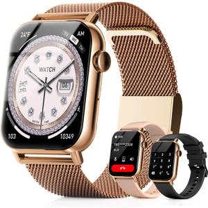 Smart Watches for Women, 1.83'' HD Fitness Tracker with Answer/Make Calls, Heart Rate/Sleep/SpO2 Monitor, 120+ Sport Modes, IP68 Waterproof, Compatible iPhone/Samsung/Android