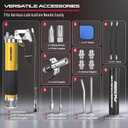 17-Piece Heavy Duty Grease Gun Kit: 14oz Grease Tube Flexible Hose Bearing Grease Pump 8000 PSI Pistol Grip Grease Guns Tool Marine Durable Connectors Adapters Extension Tubes Nozzle Easy Operation