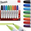 Sharpie Permanent Chisel Tip Marker Set, Poster Markers for Wood, Plastic, and More, 8 Count
