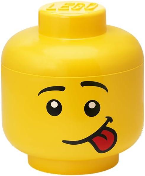Room Copenhagen, Lego Storage Heads Stackable Storage Container - Buildable Organizational Bins for Kids Toys and Accessories - 6.30 x 6.30 x 7.28in - Small, Silly, Holds 250 Bricks