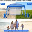 Zeraty Beach Cabana 8'8', Portable Beach Canopy Easy Pop Up, Beach Tent Sun Shelter with Side Wall, Beach Umbrella Tent with SilverCoated Fabric for Family, Wind Resistant