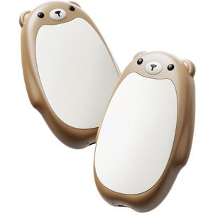 SWEETFULL Hand Warmers Rechargeable  Cute Bear, 2 Pack Magnetic Hot Hands, Reusable Electric Pocket Heater, Great Gift for Daughter, Kids, Wife, or Bestie, Portable for Outdoor & Camping (Brown)