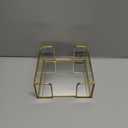 Cocktail Napkin Holder,Gold Square Napkin Holder Fit for 5x5 Cocktail-Sized Napkins,Glass Napkin Holders for Kitchen Counter Table Party Bar Decor