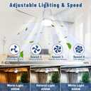 SHUNLEE Solar Outdoor Ceiling Fan Light 31.5'', 60W Solar Powered Portable Gazebo Fan With Remote and Hook, 3000K-6000K LED, 40000mAh Large Hanging Canopy Fan (31.5 inch)