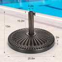 Patio Umbrella Stand - 40 lbs 20.8" Heavy Duty Outdoor Umbrella Base Stand, Market Umbrella Holder for Garden, Backyard, Pool, Beach, No Water or Sand Required, Round Bronze