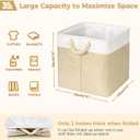 Livole 13x13 Cube Storage Bins Fabric Storage Bins with Rope Handles