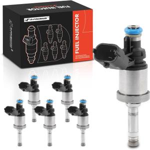 A-Premium Fuel Injectors Compatible with Chevrolet Traverse 2009-2011, Camaro 2010-2011 & GMC Acadia 2009-2011 & Buick Enclave 2009-2011, LaCrosse 2010-2011 & Cadillac CTS/STS, 3.6L, Set of 6