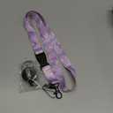 ID Badge Holder with Lanyard and Retractable Badge Reel Clip, Marble Card Name Tag Lanyard Vertical ID Protector Badge Clips for Women Nurse Nursing Doctor Teacher Student Purple