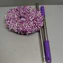 Spin Mop Replacement Handle, 47.6-inch 360 Degrees Rotating Telescopic Replacement Mop Stick with Robust Reinforced Plastic Disc for Spin Mop Bucket Cleaning System (Plastic Disc,Purple)