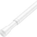 White Tension Curtain Rod 18-39 Inch Adjustable Extendable Small Tension Rod No Drilling Short Spring Loaded Curtain Rods for Window Doorway Bookshelf Kitchen Closet Bathroom DIY Projects