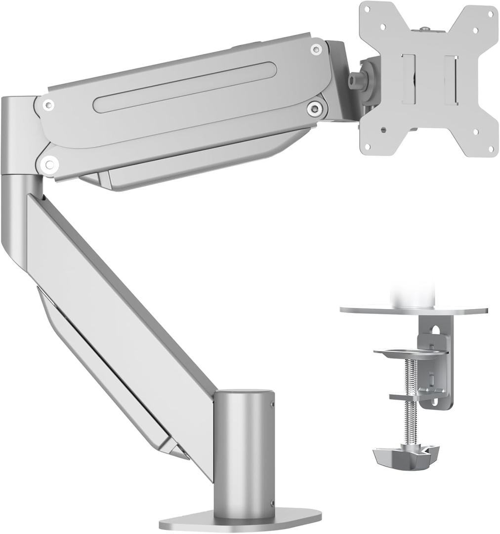 Suptek Ultrawide Monitor Arm Mount for 17 to 49 Inch Heavy Duty Curved Screen,Holds 46.2 lbs,Adjustable Gas Spring Monitor Arm Desk Mount Stand,75/100 Vesa Mount,Silver(MD71LS)