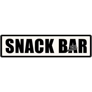 Snack Bar Treat Yourself Metal Tin Sign Vintage Art Poster Plaque Snack Bar Pub Cafe Kitchen Home Wall Decor Novelty Gift 16" x 4" Retro Street Signs Decorations (Black & White)