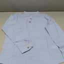 Inorin Boys Linen Shirt Button Up Henley Long Sleeve Dress Shirts Cotton Lightweight Tees Tops with One Pocket (7-8 Years, Sky Blue)