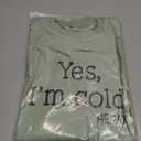 Womens I'm Yes Cold Me 24:7 Printed Funny Sweatshirt Long Sleeve Crewneck Letters Casual Loose Pullover Top (Green, L)