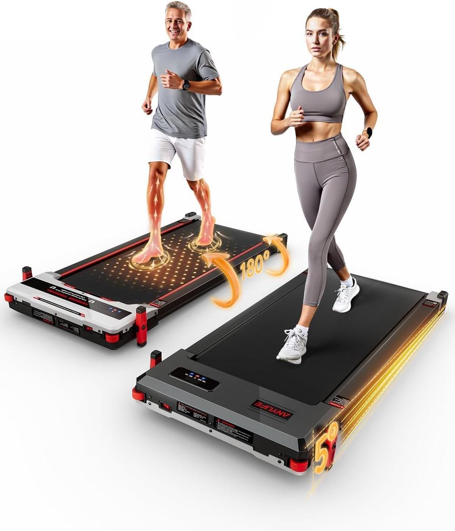 Walking Pad Treadmill, Anylife Incline Walking Pads Under Desk 330lb Capacity, 2.5HP Portable Treadmills for Home, Compact Treadmill Small Running Pad with LED Display, Remote Control