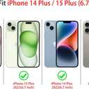 NITITOP Compatible for iPhone 14 Plus / 15 Plus Case Cute Flower Floral Leave for Women Girl Glitter Shiny Feather Yarn Style Aesthetic Shockproof Hard Protective Phone Cover - Pink