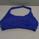 YEOREO SoftHue Women Halter Sports Bra Workout Seamless Padded Basic Bra Open Back Yoga Gym Crop Top Deep Sea S