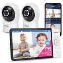 VTech RM7764-2HD Smart WiFi 2 Camera BabyMonitor, 360 Pan&Tilt, 10X Zoom, 7 HD Display & NightVision, Soothing Sounds, 2-Way Talk, Temperature & Motion Detection