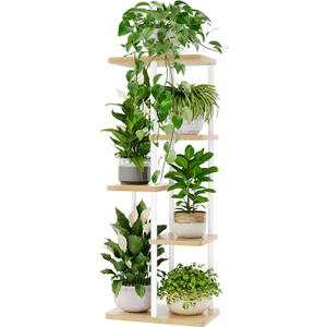 Bamworld Tall Plant Stand Indoor 6 Tier Plant Shelf for Multiple Plants, Tiered Flower Pot Stands for Patio Garden Balcony Living Room Bedroom