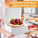 Ireer 50 Pack 14 x 14 x 6 Inch White Cake Boxes Cardboard Bakery Boxes for Pie Pastry Cookie