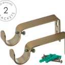 Ivilon Drapery Window Curtain Rod - End Cap Style Design 1 Inch Pole. 28 to 48 Inch Color Warm, Gold
