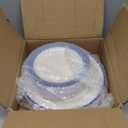 Blue Plastic Plates,Blue Disposable Plates Include 10.25inch Dinner Plates & 7.5 inch Dessert/Salad Plates for Graduation/Wedding/Birthday Holiday Party Decorations (Navy Blue/White)