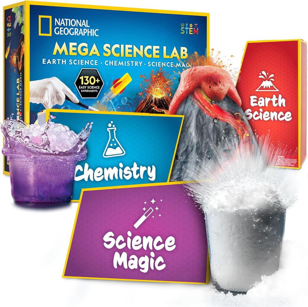 National Geographic Mega Science Lab - Kit for Kids with 75 Easy Experiments, Featuring Earth Science, Chemistry Set, and Magic STEM Projects for Boys and Girls (Amazon Exclusive)