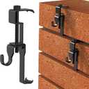 Stainless Steel Brick Wall Clips, Brick Hooks Clamp Outdoor Heavy Duty 1-3/4" to 2-1/2" Brick Hook Brick Hangers No Drill, 6 Packs