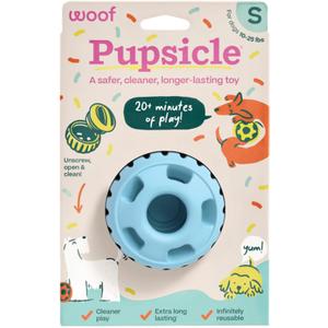WOOF Party Pupsicle - Long-Lasting Interactive Dog Toys for Boredom - Low-Mess Design - Birthday Gifts for Dogs - Small Dog Toys - Buddy Blue