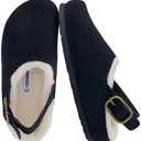 CUSHIONAIRE Luz Suede Clogs for Women with Fuzzy Lining, Size 11