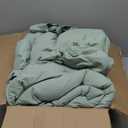 CozyLux Queen Comforter Set 7 Pieces Bed in a Bag Queen, Sage Green Bedding Comforter Set with Sheets All Season, 7PC Bed Sets with Comforter, Fitted Sheets, Flat Sheets, Pillow Shams and Pillowcases