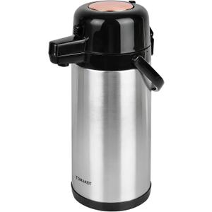 TOMAKEIT Airpot Coffee Carafe for Keeping Hot,102oz/3L Coffee Dispenser Thermal with Pump,Insulated Stainless Steel Hot Beverage Dispenser for Parties,Thermal Carafe for Hot Drinks Water Tea Chocolate