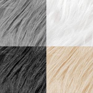 Tatuo 4 Pcs Faux Fur for Craft 10 x 10 Inch Fur Fabric Square Shaggy Fake Fox Patches Fabric Cuts Chair Cover Seat Cushion Pad for DIY(Khaki, White, Black, Gray,4 Pcs)