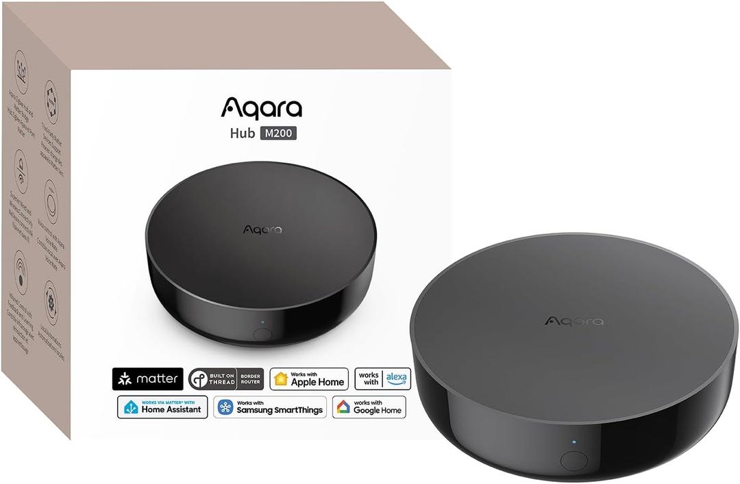 Aqara Smart Hub M200, Matter Controller, Thread Border Router, Featuring Aqara Zigbee, Bluetooth, WiFi, PoE, IR, Supports  Alexa, Apple HomeKit, Home Assistant, SmartThings, Google Home