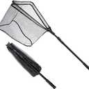 SAN LIKE Fishing Net Fish Landing Net Collapsible Fish Net with Anti-Slip Telescoping Rubber Pole Handle for Kids Adults in Saltwater Freshwater Multi-Size Extending to 98inch, Fiberglass pole,length 53.14" to 98.42"