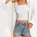 Saodimallsu Womens Oversized Button Down Shirts Long Sleeve Irregular Hem Blouse Tops (White, M)
