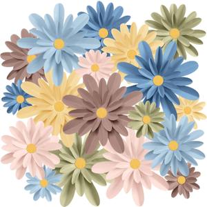 18 Pcs Paper Flowers Decorations for Wall DIY Flower Bulletin Board 3D Fiesta Paper Floral Backdrop Decoration for Photo Backdrop Classroom Back to School Party(Fresh Color)