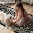 XWZO Runner Rug 2x6ft, Washable Hallway Runner with Non-Slip Backing, Spill Stain Resistant Floor Mat for Entryway Corridor Bedroom Kitchen Farmhouse, Soft Low-Pile Area Carpet, Black