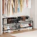 DIMJ Boot Rack 3-Tier - Black Metal Boot Storage Rack for Tall Boots Organizer Tall Boots, Multiuse Shoe Rack for Boots, Sneakers, High-Heel, Entryway, Fit for 10 Pairs, Black