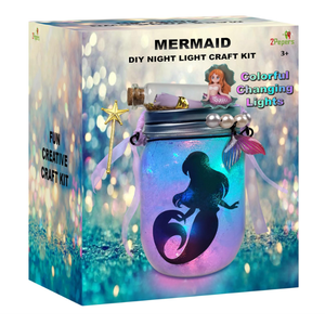 Make Your Own Mermaid Toy Night Light Lantern Jar Arts & Crafts For Girls, DIY Mermaid Gifts For Girls Ages 4 5 68 810 812 & Teens. Best Little Mermaid Craft Kit Projects & Kids Birthday Present