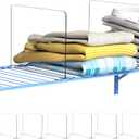 Cq Acrylic Closet Organizer - 6Pack - Easy Clip - No Tool - Clear Acrylic Shelf Dividers for Closet Organization in Bedroom/Kitchen/Office/Pantry - 8.5" Tall Shelf Separator